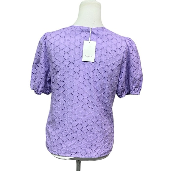 Frnch Paris Eyelet Blouse Purple - Picture 3 of 6